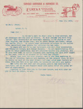 Eureka Carriage & Harness Vehicles & Saddles business letter Concinnato OH 1894 picture
