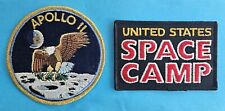 VINTAGE APOLLO II & U.S. SPACE CAMP EMBROIDERED PATCHES- VERY GOOD CONDITION picture