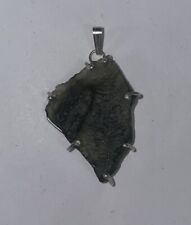 Moldavite Pendant 925 Silver Prong Set 60 CT Exact Certificate of Authenticity picture