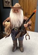 COWBOY WESTERN Country Rancher With Gun SANTA CLAUS 16” Boots Jeans Christmas picture