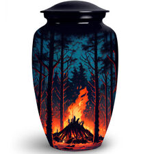 Sacred Fire-burning Forest Urn a Tribute to Earth's Essence Cremation Vessels picture