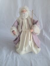Vintage Father Christmas Figurine Wearing a Lavender Cloak picture
