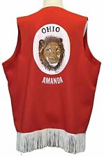 Vintage Lions Club Red Vest Amanda Ohio Fringes Made In USA Parade Uniform picture