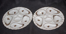 2 Antique Registrirt German Oyster Plates Hand-painted, gold trim (1 free) picture