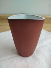 Vtg. Jaap Ravelli ceramic vase; white/brown. MCM signed and numbered. picture