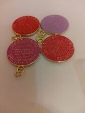 Lot of4 LV ZIPPER PULL Gold  tone Enamel Double Sided Large 35mm picture