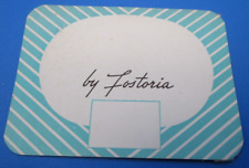 FOSTORIA GLASS 1937 General Blank STORE DISPLAY Advertising SIGN 3.5
