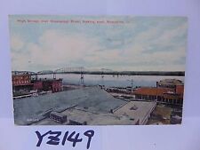 VINTAGE POSTED POSTCARD STAMP 1916 MUSCATINE IOWA IA MISSISSIPPI RIVER BRIDGE picture