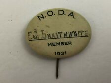 1931 Bastian Bros NODA Member Badge Pinback New Orleans Dental Fraternal Vtg K2 picture