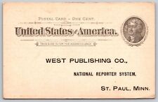 West Publishing Co St Paul Minn - Order Form - Postal Card 1894 Postcard picture