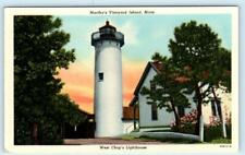MARTHA'S VINEYARD ISLAND, MA ~ West Chop Lighthouse c1930s-40s Postcard picture