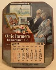 Antique 1898 Ohio Farmers Insurance Co. Calendar Leroy Napoleon Advertising Sign picture