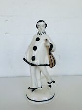 VTG Romantic 1930s Pierrot Figurine Holding A Mandolin Germany Clown picture