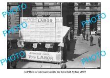 OLD LARGE PHOTO AUSTRALIAN LABOR PARTY ALP HOW TO VOTE 1937 ELECTION picture