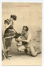 c 1903 French Swimsuit BATHING BEAUTY Belle The Swimming Lesson photo postcard picture