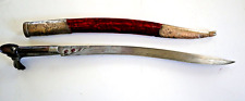 NAPOLEONIC PERIOD OTTOMAN YATAGHAN W SILVER MOUNTED SCABBARD DAMASCUS SWORD picture