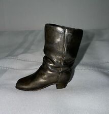 Vintage Cast Metal Cowboy Boot 3 inches Tall Shelf Figurine picture