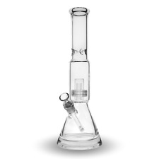 Super Thick 16 INCH Bong Matrix Water Pipe Clear Glass 15mm Beaker Hookah USA picture