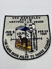 LARGE NAVY PATCH “We Came 15,000 Miles to Smoke a Camel” 1979 USS BERKELEY NOS picture