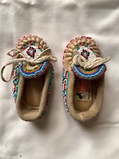 Vintage Native Beaded Leather Baby Moccasins picture