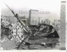 1944 Press Photo Ship scuttled by Germans at port of Marseille, France, WWII picture