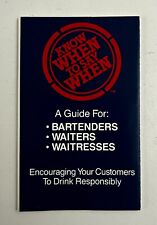 1990s Anheuser Busch Bartenders Guide Know When To Say When VTG Mini Pamphlet picture