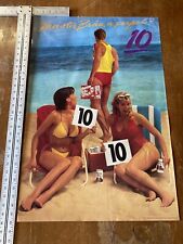 Vintage Meister Brau Perfect 10 Beer Poster Sign Sexy Babes NOS picture