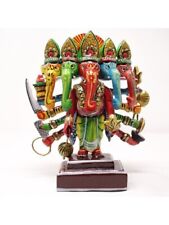 Wooden Personalized wooden Painted panchmukhi Lord Ganesha Indian idols picture
