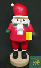 NWT Richard Glasser Erzgebirgische Germany Wood Nutcracker Santa w/Block or gift picture