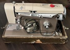 Vintage EMDEKO Zig Zag Home Sewing Machine Inside Case All Metal Made in Japan picture