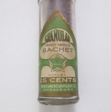 Antique Franco Hygiene Co American Violet Granular Sachet Bottle 2/3 Full 1900s picture