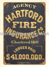 Hartford Fire Insurance agency metal tin sign colorful inspirational wall art picture