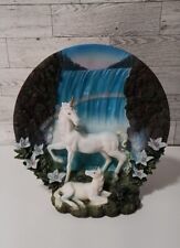Medieval Legends Sculptured Unicorn And Foal Forest Fantasy. Hand Painted Resin. picture