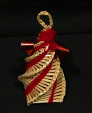 Vintage Scandinavian Handmade Woven Straw Spiral Christmas Ornament picture