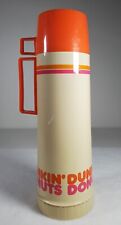 Dunkin Donuts Tall Thermos Glass Liner Lid & Orange Cup 1980s Vintage USA picture
