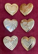 6 x Vintage Variety Club Vintage Gold Metal Heart Collectable Badges picture