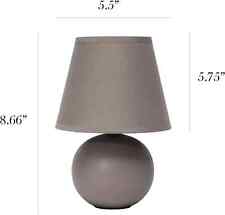 Simple Designs LT2008-GRY Mini Ceramic Globe Table 5.51 x x 8.66, Gray  picture