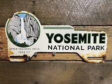 VINTAGE PORCELAIN SIGN GAS & OIL Yosemite National Park Forest Service Topper picture