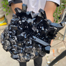 8.8lb Large Natural Black Smoky Quartz Crystal Cluster Raw Mineral Specimen picture