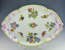 🦋MINT HEREND 16” QUEEN VICTORIA Ribbon Platter Tray Plate Dish ($755 Retail) picture