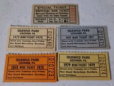 5 Lot Rare Vtg 1946 75 77 78 79 Idlewild Amusement Park Ligonier PA Ride Tickets picture