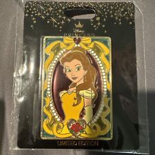 DISNEY PINK A LA MODE PALM STAINED GLASS PRINCESS PIN BELLE LE300 BEAUTY & BEAST picture