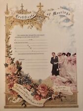 New Wedding Certificate of Marriage Old Print Factory #CRT013 Granny Core picture