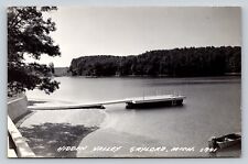 c1940s RPPC Hidden Valley Otsego Lake Pier & Boat GAYLORD MI VINTAGE Postcard picture
