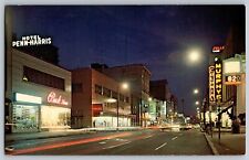 Harrisburg, Pennsylvania PA - Downtown Harrisburg at Night - Vintage Postcard picture