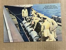Postcard Navy Torpedo Boat Military Depth Charges Anti-Submarine Warfare WWII picture