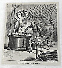 small 1878 magazine engraving ~ CENTRIFUGAL FOR REFINING Sugar Estate in Cuba picture