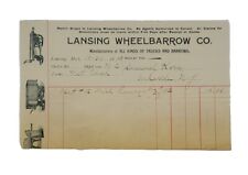 1895 Original Billhead: Lansing, MI, Lansing Wheelbarrow Co Pictorial picture