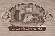 Antique Victorian Postcard Greeting Card Humor Marriage I Love Your Wife 1910 A0 picture