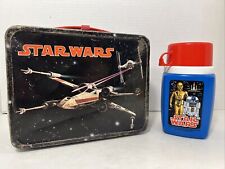 VINTAGE 1977 STAR WARS METAL LUNCHBOX MATCHING THERMOS Lunch First Generation picture